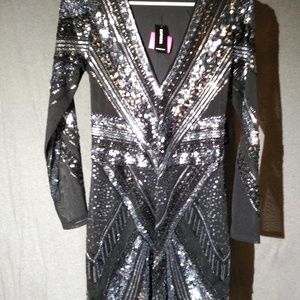 Express Womens Black Night Gown L